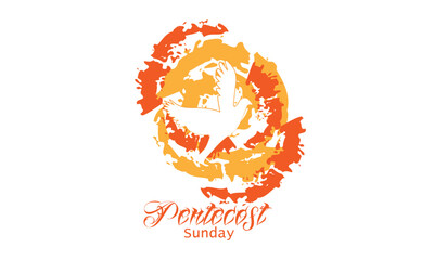 Pentecost Sunday. Holy Spirit Fire. Come Holy Spirit. Use as poster, Banner, card, flyer or T Shirt