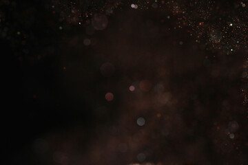 Wall Mural - blusher brush with powder particles on black background