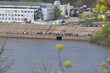 Nizhny Novgorod, Russia, Oka River, 06.05.2022. Fishermen fish on the river from the pier.