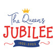 The Queen's Platinum Jubilee celebration 70 years. Hand-drawn lettering. Design for banner, greeting card, brochure, poster, website graphic.