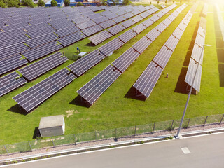 Wall Mural - solar plant aerial view