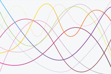 Colorful Squiggly Lines Neat Background. Wavy Lines Fun Design