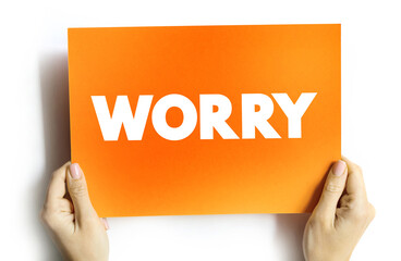 Worry text quote on card, concept background