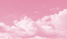 Beautiful Pink Clouds And Sky. Abstract Nature Background.