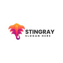 Vector Logo Illustration Stingray Gradient Colorful Style.