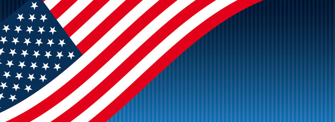 Header USA Flag Blue Header Background