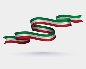 Vector ribbon with the Italy tricolor isolated on white background