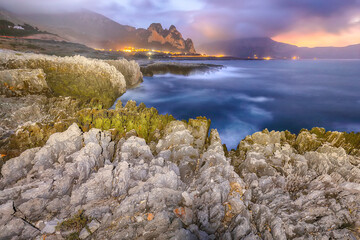 Wall Mural - Spectacular seascape of Isolidda Beach near San Vito cape.