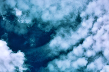 Wall Mural - gray rainy sky with big clouds.nature background.