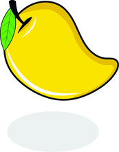 Yellow Mango Icon Vector Illustration