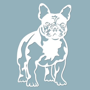 French Bulldog - vector isolated illustration for laser cutting