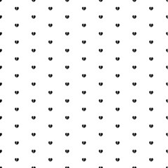 Poster - Square seamless background pattern from geometric shapes. The pattern is evenly filled with small black broken heart symbols. Vector illustration on white background