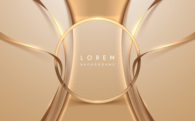 Wall Mural - abstract golden ring with ribbons