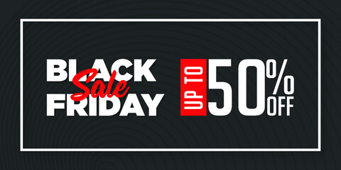 BLACK FRIDAY Sale banner. A vector design of Sale banner template  on a black background