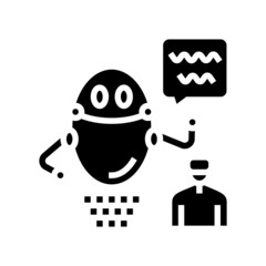 Wall Mural - virtual robot glyph icon vector. virtual robot sign. isolated contour symbol black illustration