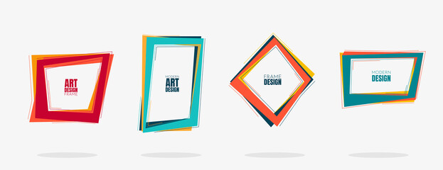 Vector  illustration. Frame for text. Modern Art graphic. Dynamic stylish geometric flat background. Design element for business cards, invitations, gift cards, flyers, posters, brochures, banners