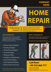 Poster - Home renovation service colorful banner