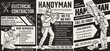Handyman service advertising banners set