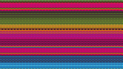 Horizontal Blanket Stripes Seamless Vector Pattern. Ethnic Mexican Fabric Pattern.