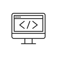 Fototapete - Web design, workstation icon. High quality black vector illustration..