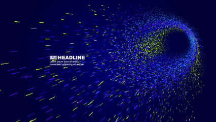 Poster - Colourful particles converge on big data of Internet technology towards the centre