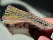 Closeup shot of Swedish krona banknotes