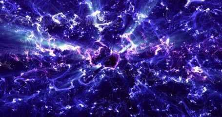 Wall Mural - Abstract View from space on a galaxy with stars. blue wallpaper, the universe is filled with nebulae and galaxies. Panoramic shot, wide format. abstract sky background. copy spase