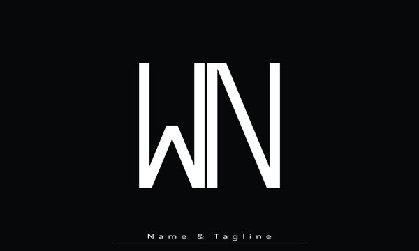 Alphabet letters Initials Monogram logo WN , NW