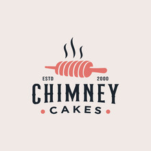 Chimney cake logo design. Vector illustration of Chimney cake oven. Hipster logo design vector icon template
