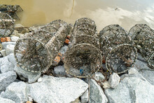 Weathered Crab Traps By The Lake