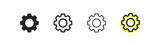 Fototapeta Sport - Black settings icon. Cogwheel symbol. Gear wheel vector linear icon for use in any purpose.
