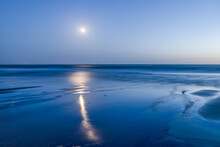Wadden Sea At Full Moon, North Sea Coast, Germany