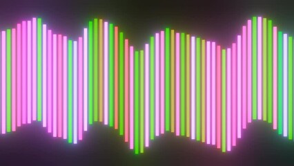 Poster - Band of audio spectrum of colorful lines. Design. Colorful equalizer line with stripes on black background. Beautiful equalizer moving with lines