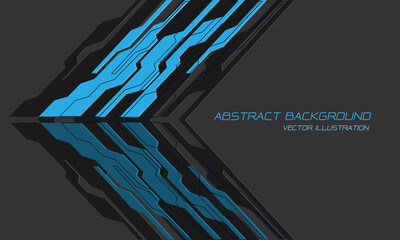 Poster - Abstrac blue circuit cyber arrow futuristic technology on grey with blank space design modern creative background vector