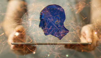 Poster - Human head with network plexus structure