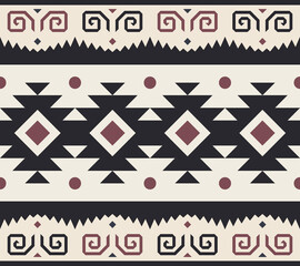 Tribal Seamless Pattern. Ethnic Geometric Vector Background. Aztec or Inca Style
