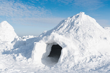 Wall Mural - Real snow igloo house in the winter.	