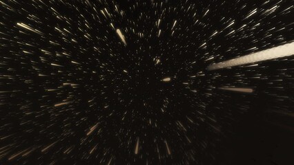 Poster - Flying Through stars and nebula In outer space. Motion. Galaxy exploration through outer space towards glowing milky way galaxy.