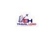 Creative EH Logo Design, Letter Eh he Logo Icon Vector Stock For Travel