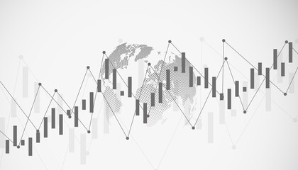 Wall Mural - Stock market and exchange. Bullish point, Trend of graph.Graph chart of stock market investment world trading. Stock market data. Vector illustration