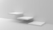 © FA_Studio - abstract white light on wall background texture with geometric shape. 3d render design for display product on website. Mockup with gray podium scene concept. Empty showcase for advertising and banner.