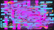 Glitch distorted geometric background . Modern art design . Noise destroyed glitched poster . Trendy defect error background with speed lines . Glitched artwork  .Hologram effect .vector 
