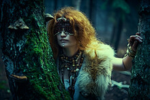 Druid Woman In Forest