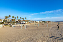 Scenic  Manhattan Beach Near Los Angeles In Sunset