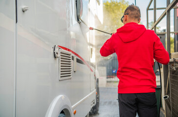 Sticker - RV Owner Pressure Washing His Camper Van