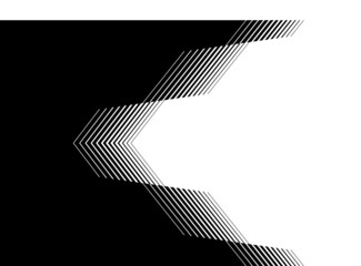 Striped black and white pattern with a smooth transition from black to white with thin lines. Vector background