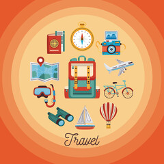 Poster - travel vacations pattern