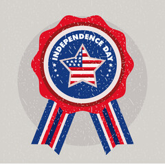 Sticker - Usa independence day medal