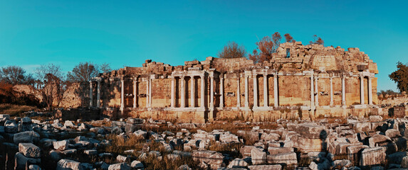 Wall Mural - panorama of the Side ancient city