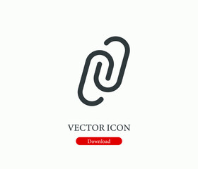 Poster - Attachment vector icon. Editable stroke. Symbol in Line Art Style for Design, Presentation, Website or Mobile Apps Elements, Logo.  Attachment symbol illustration. Pixel vector graphics - Vector